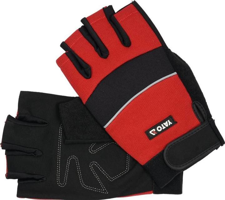 Produktbild Yato Schutzhandschuhe Grösse 10" Synthetik, mit Verschluss, schwarz und rot (YT-74662) (10)