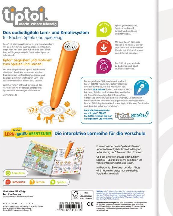 Produktbild tiptoi Mein Lern-Spiel-Abenteuer: Erste Zahlen (Deutsch)