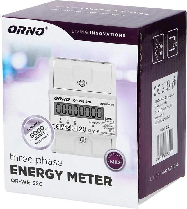 Produktbild Orno 3-Phasen-Stromzähler