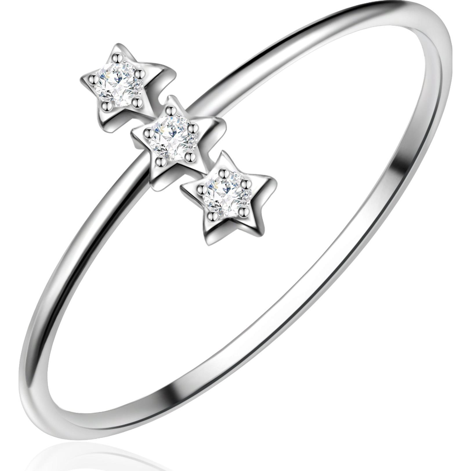 Thumbnail - Glanzstücke München, Ring, Damen Sterne Sterling Silber Zirkonia silber - 24573, (52, 925 Silber)