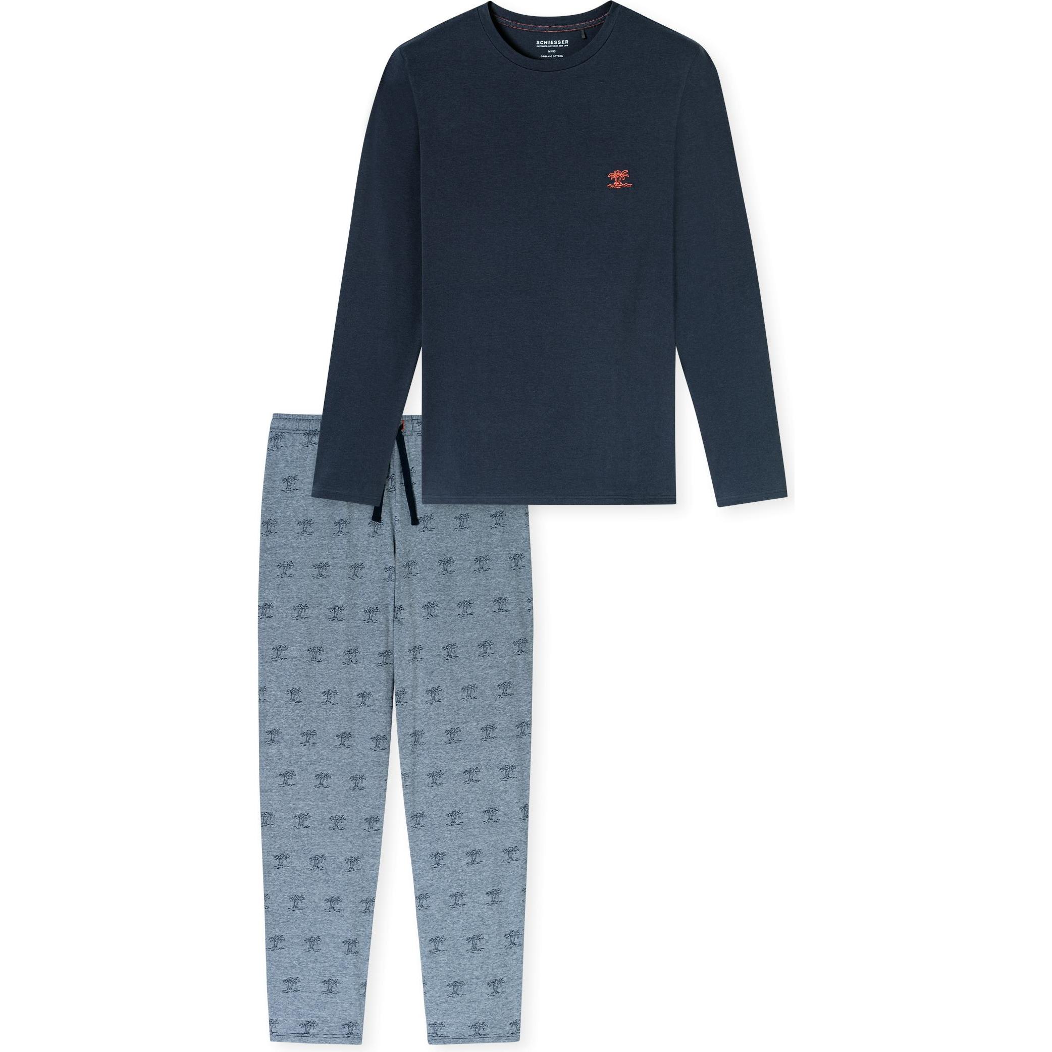 Schiesser, Herren, Pyjama, Pyjama 95/5 Nightwear, Blau, (56)