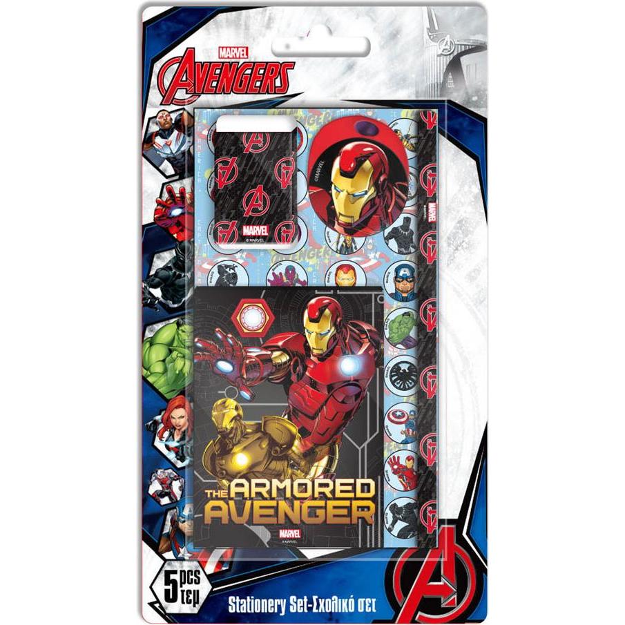 Marvel, Grusskarte + Briefpapier, Briefpapier-Set Avengers, 5-tlg. (5 Stk.)