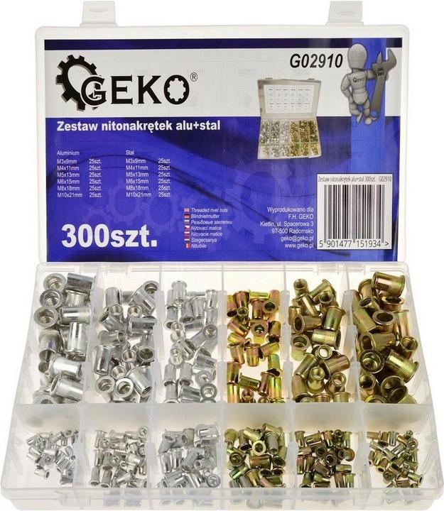 Productafbeelding GEKO Aluminium klinknagelmoer + staal 300 stuks.