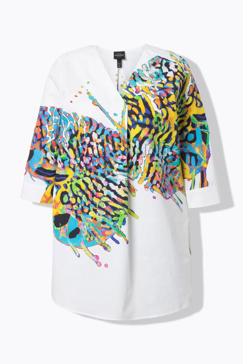 Immagine prodotto Ulla Popken Tunica con farfalla, scollo a V e maniche a 3/4 (60)