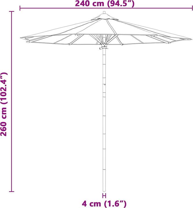 Immagine prodotto vidaXL Garten-Sonnenschirm (2.40 m)