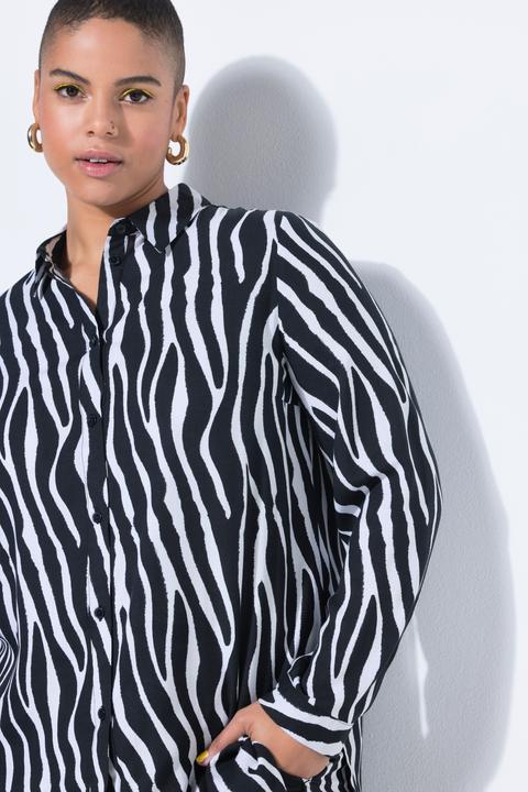 Produktbild Studio Untold Hemdbluse, Straight Shape, Zebra-Print, Langarm (50, 52)