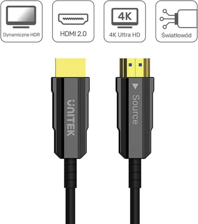 Actual product image Unitek CABLE HDMI OPTYCZNY 2.0 AOC 4K 60HZ 20M (20 m)