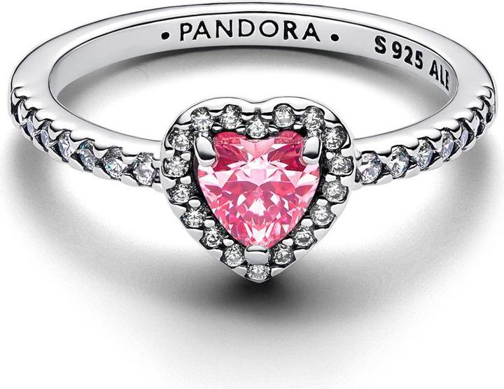 Produktbild Pandora Erhabenes Rosafarbenes Herz Ring (18, 925 Silber)