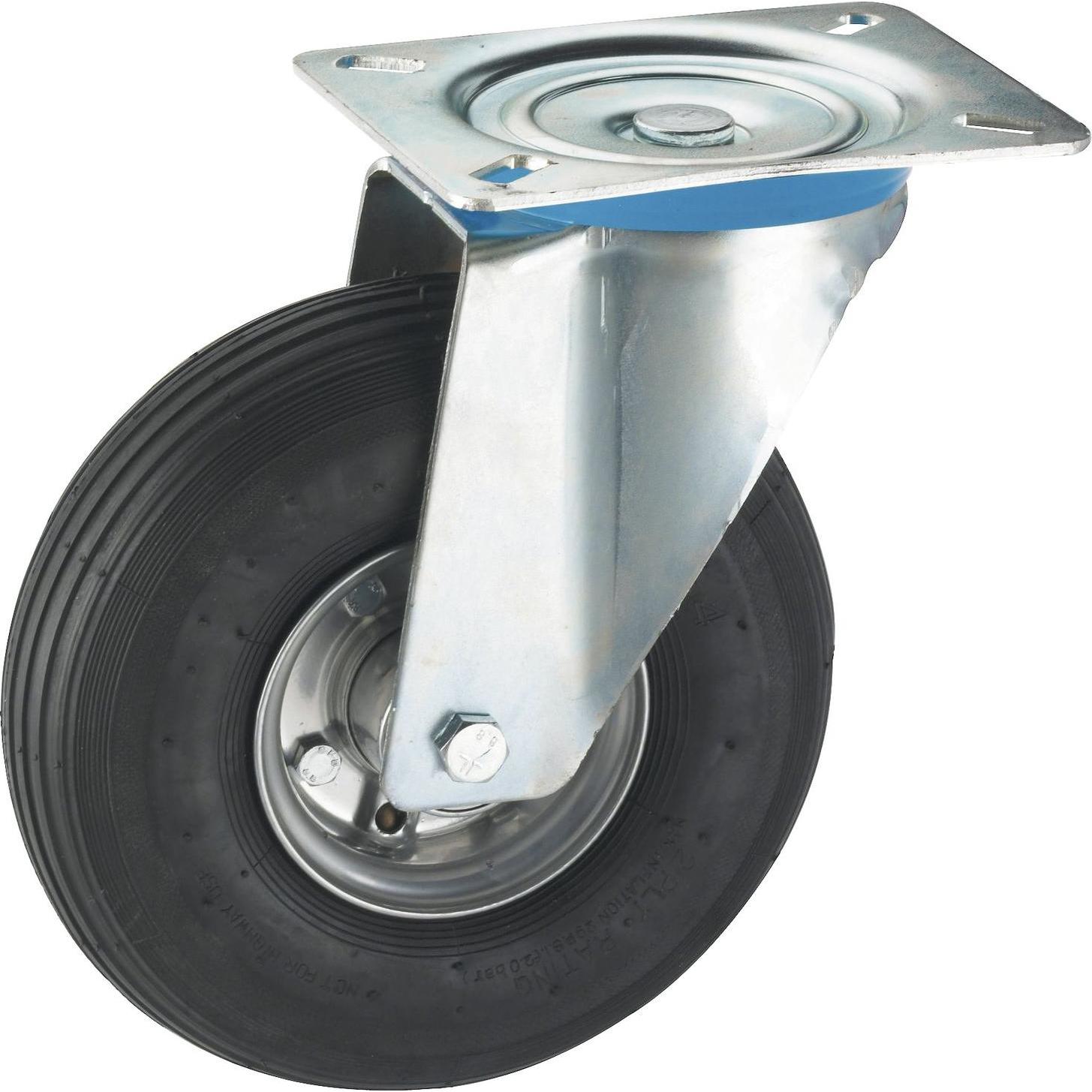 Dörner + Helmer, Möbelrollen, Lenkrolle Luftreifen-Rad ø 200 mm Transportrolle Tragkraft 75 kg Stahlblech