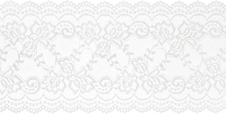 Partydeco Fabric lace 15 x 900 cm, White
