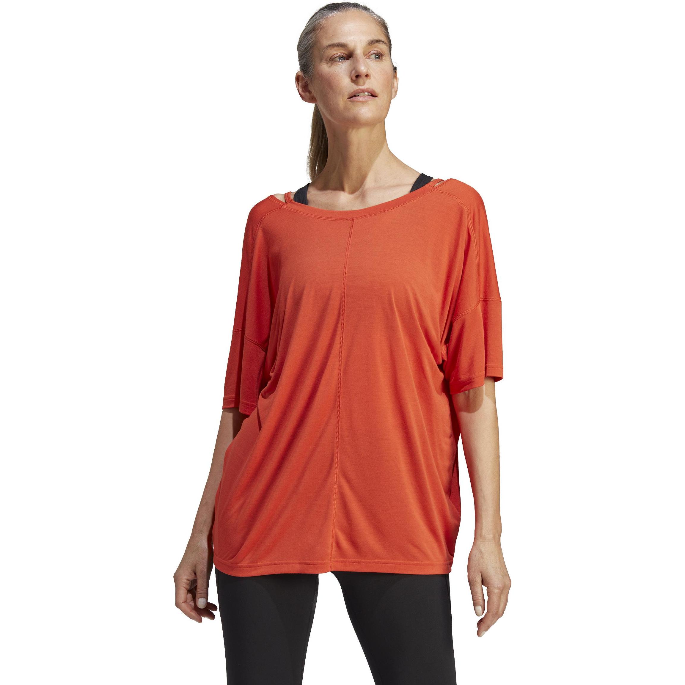 Thumbnail - adidas, Damen, Funktionsshirt, W Yoga Studio Open Tee Damen T-Shirt (L), Rot, L