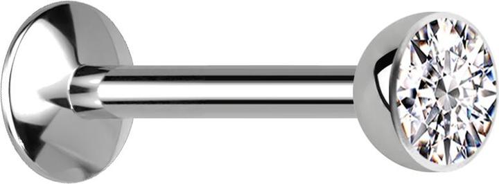 Image du produit Star Piercing Micro femelle Labret UFO argent demi-sphère avec cristal argenté (sans laiton, Titane)