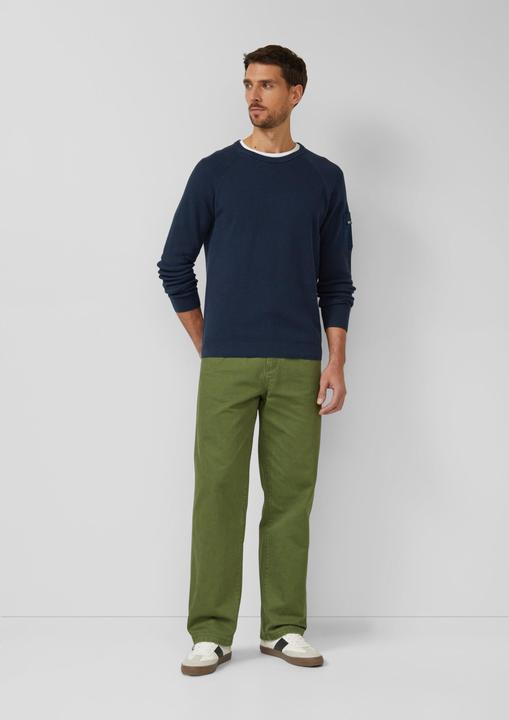 Produktbild s.Oliver Strickpullover Strukturierter Raglanpullover aus Baumwolle mit Ärmeltasche (S)