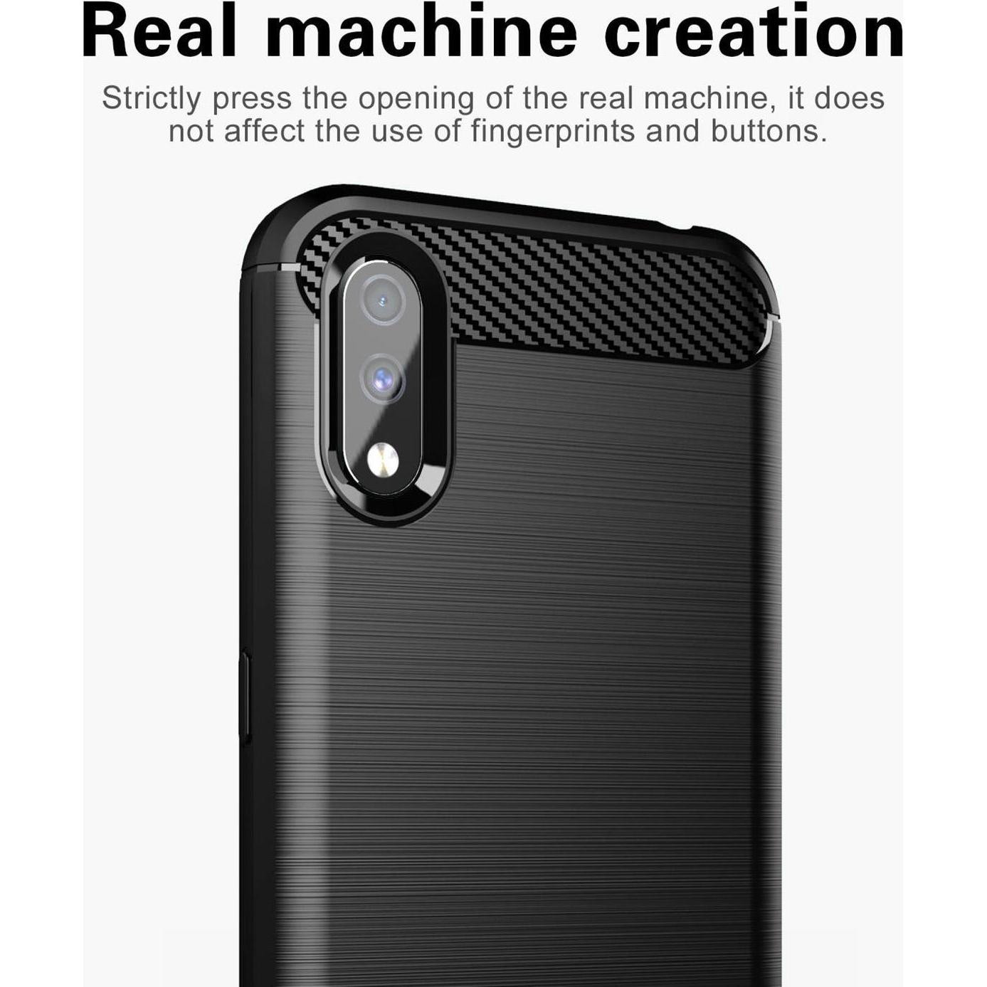 Thumbnail - Cadorabo TPU Ultra Slim carbon edelstahl Kombi Cover (Samsung Galaxy A01), Smartphone Hülle, Schwarz