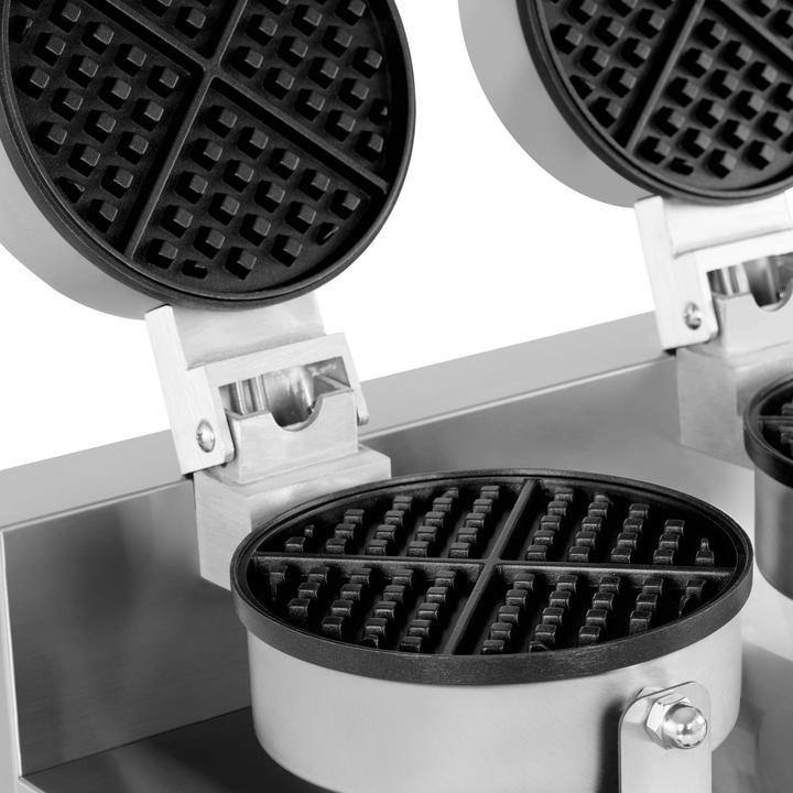 Produktbild Royal Catering Doppeltes Waffeleisen rund Waffelmaschine Profi Waffeleisen 2.600 W