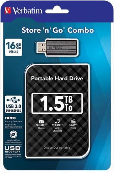 Produktbild Verbatim Store 'n' Go Combo USB 3.0 1.5TB (1.50 TB)