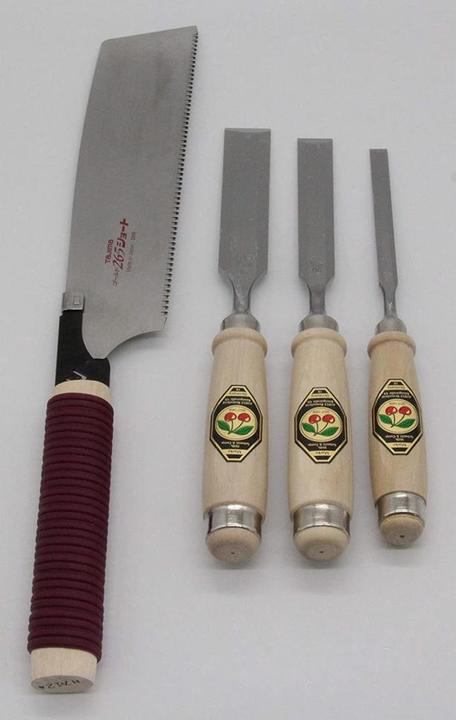 Produktbild Kirschen Stechbeitelsatz 1195 SB mit Japan-Säge 4 tlg. im Karton (26 mm)