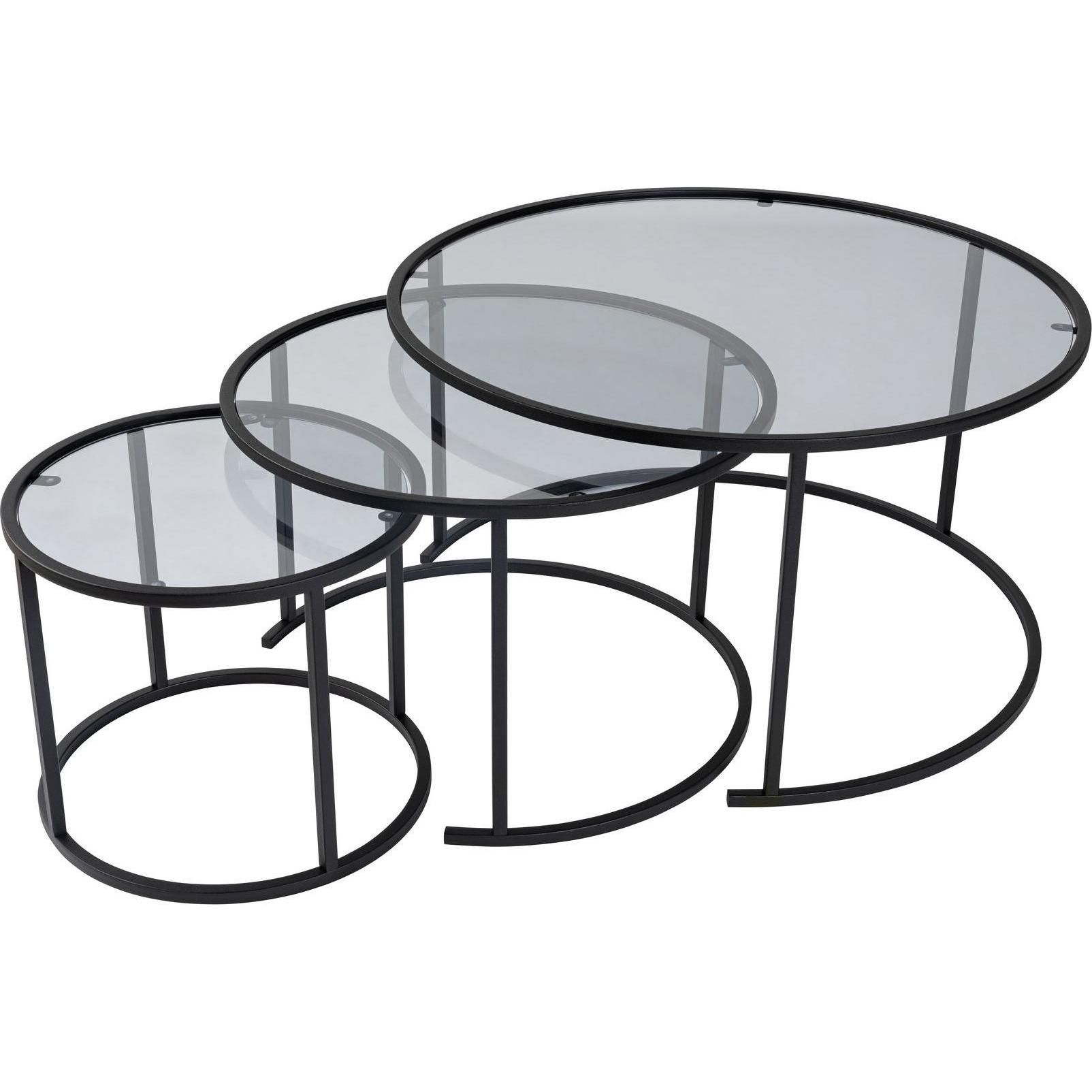 Skye Decor, Couchtisch + Beistelltisch, Aurum Trio Coffee Table Set (80 x 43 x 80 cm)