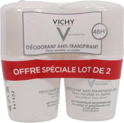 Actual product image Vichy Set of 2 Deodorants Anti-Perspirant 48h - 2 x 50 ml (Roll-on, 50 ml)