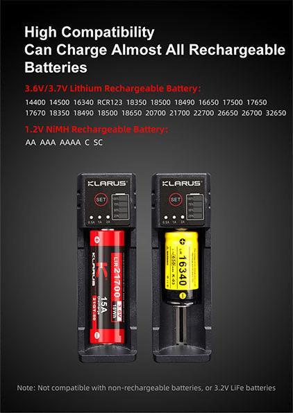 Immagine prodotto Klarus Caricabatterie K1-PRO con porta USB (1 pz., Caricabatterie senza batteria)