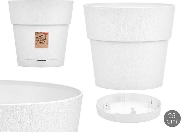 Kerbl Kunststofftopf 25 cm ethica weiss (25 x 25 cm)