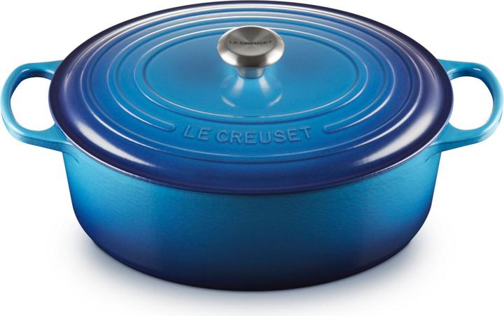 Actual product image Le Creuset Roaster Oval Sig 33 cm Azure (33 cm, Casserole + Stewpot, Cast iron)