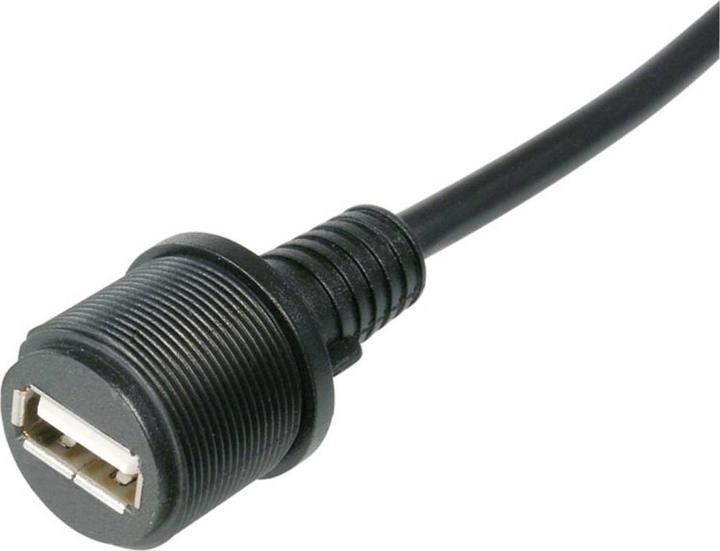 Produktbild Tru Components USB-Steckverbinder 2.0 - IP67 Buchse, Einbau TC-A-KAB-USBA-FS-1M-203 USB A-Buchs