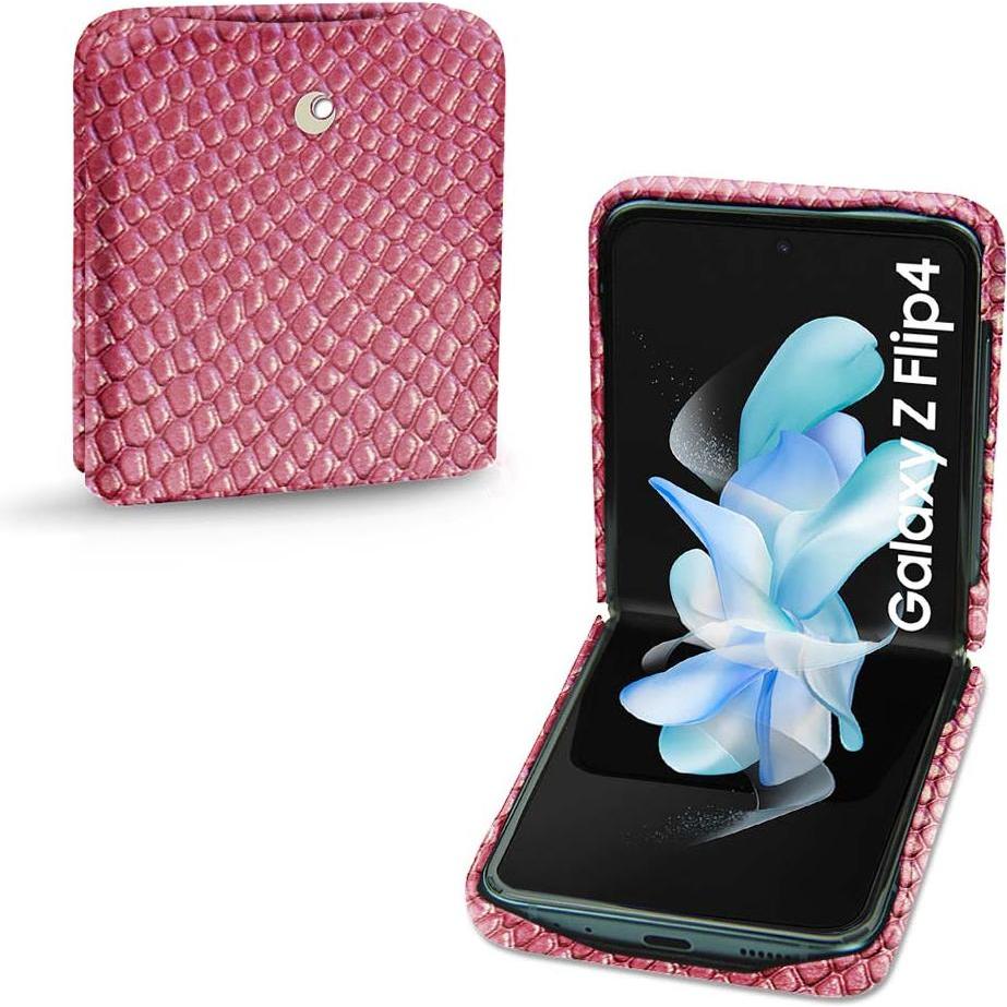 Noreve Lederschutzhülle Samsung Galaxy Z Flip4 (Samsung Galaxy Z Flip4), Smartphone Hülle, Rosa