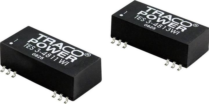 Actual product image TracoPower TES 3-4823WI DC/DC converter, SMD 48 V/DC 15 V/DC, -15 V/DC 100 mA 3 W