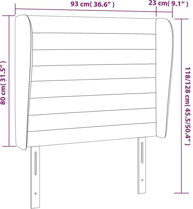 Actual product image vidaXL Kopfteil (93 x 23 x 128 cm)