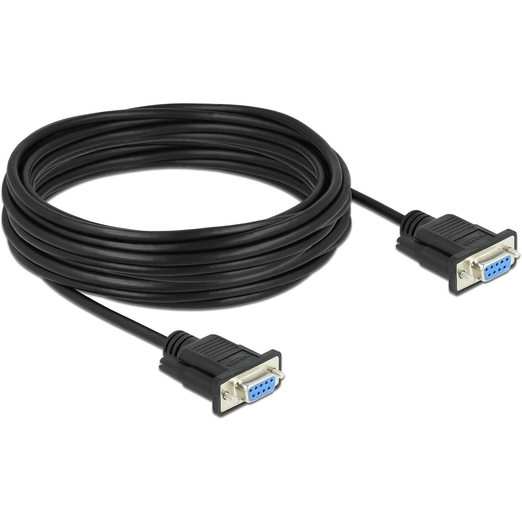 Thumbnail - Delock Seriell Kabel RS-232 D-Sub 9 Buchse zu Buchse Nullmodem mit schmalem Steckergehäuse (10 m, VGA), Schnittstellenka...