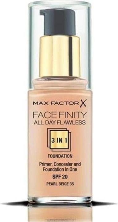 Image du produit Max Factor Facefinity 3-in-1 All Day Flawless Liquid Foundation SPF 20 35 Pearl Beige (Beige perlé, C35 Pearl Beige)