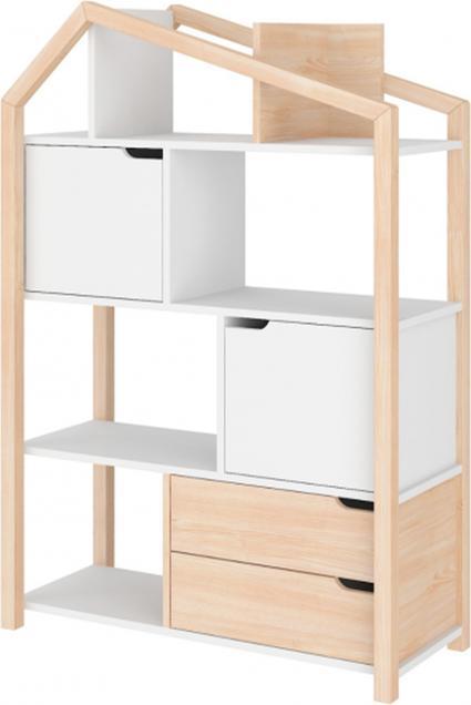 Petits-Meubles Bellamy Phoebe Wood and white home bookcase (89 x 31 x 130 cm)