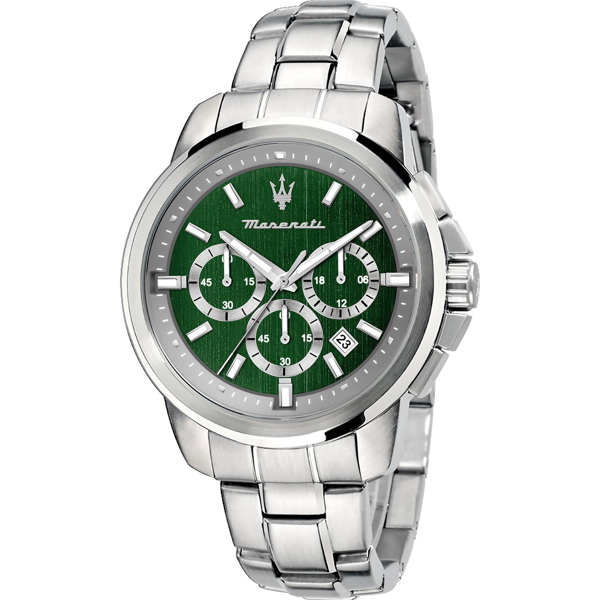 Maserati, Armbanduhr, Successo, Silber, (Chronograph, 44 mm)