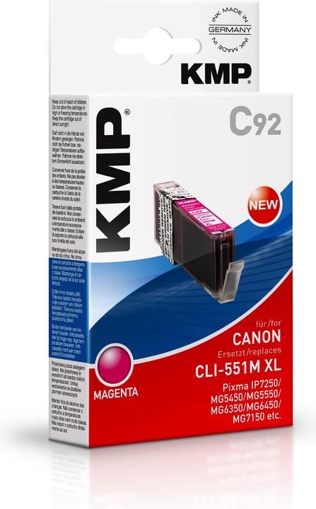 Actual product image KMP C92 Ink cartridge comp. with Canon CLI-551 M XL (M)