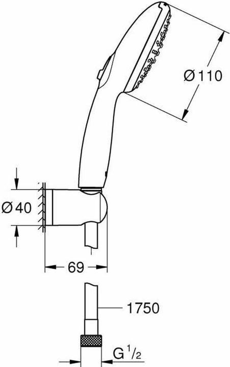 Produktbild Grohe Vitalio Start 110 (2 Strahlarten, 7.40 l/min)