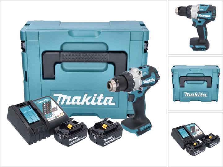 Productafbeelding Makita DHP 489 RFJ Accu klopboormachine 18 V 73 Nm borstelloos + 2x oplaadbare accu 3.0 Ah + lader + (Oplaadbare batterij)