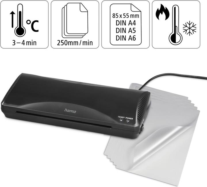 Immagine prodotto Hama Laminatrice Casa & Ufficio DIN A4/250 (80 - 125 µm, A4, A5, A6)