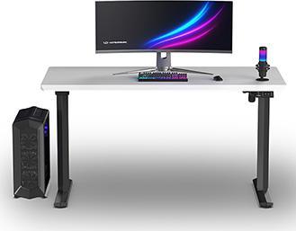 Actual product image Ultradesk Gaming-Tisch QUEST, 140x70cm, 72-120cm, schwarz-weiss