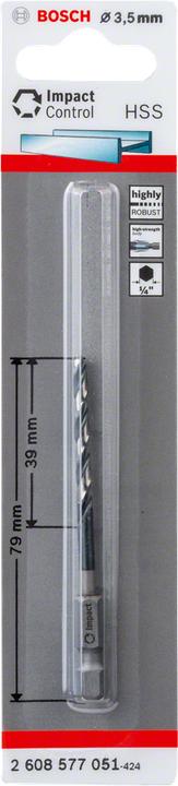 Produktbild Bosch Professional Zubehör HSS Spiralbohrer mit Sechskantschaft 3,5 mm (3.5 Millimeter)