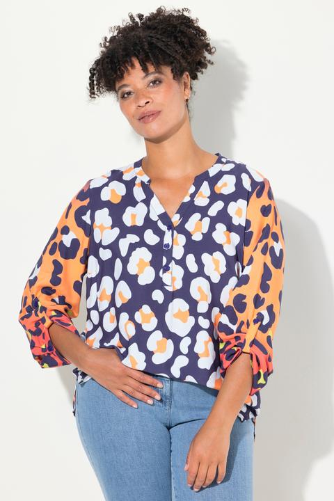 Immagine prodotto Miamoda Bluse, Leo-Mustermix, Tunika-Ausschnitt, Langarm (48)