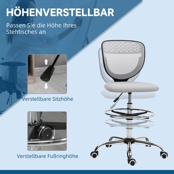 Image du produit Vinsetto Bürostuhl Polyester Hellgrau