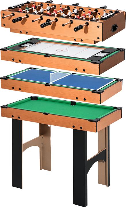 Homcom Multispieltisch MDF Naturholz+Schwarz