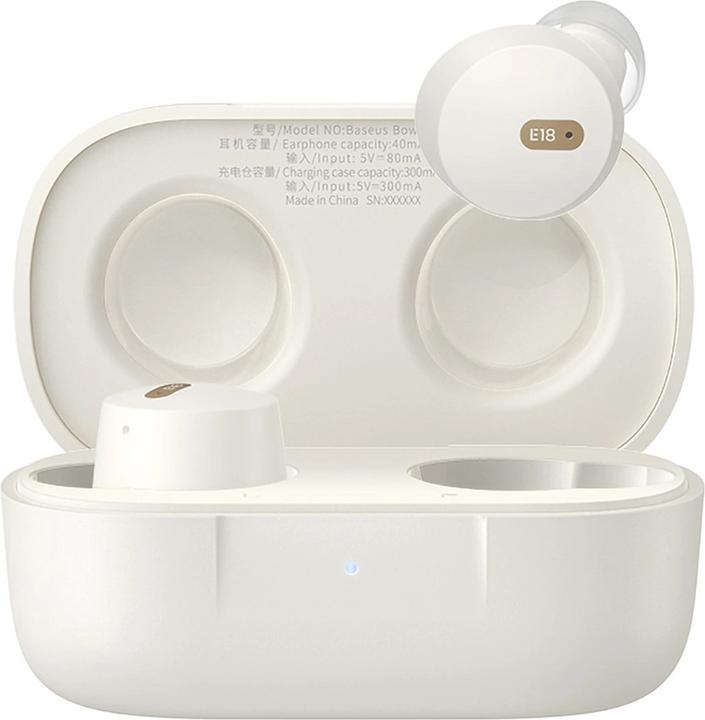 Baseus Bowie E18 wireless TWS ENC IPX4 headphones - white (25 h, Wireless)