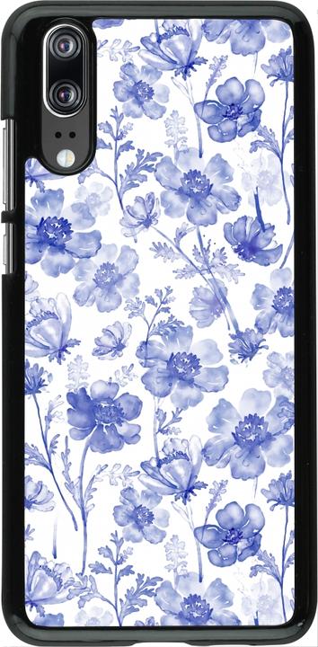 Produktbild PhoneLook Hülle Spring 23 watercolor blue flowers (Huawei P20)