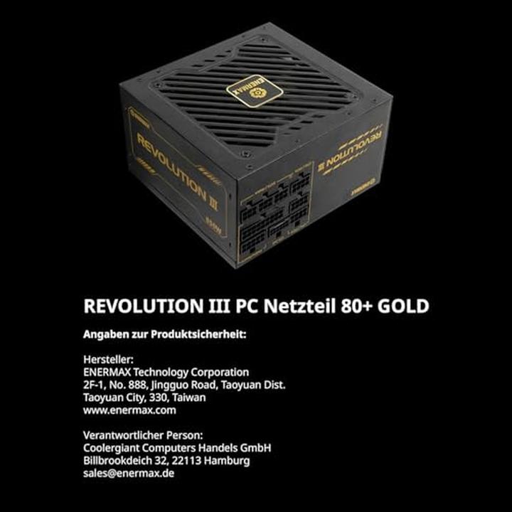 Image du produit Enermax Power Supply 650W Revolution3 80+ Gold Black FULLMOD (650 W)