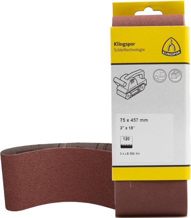 Actual product image Klingspor LS 309 XH retail pack - wood working belts 100 x 560 mm (60)