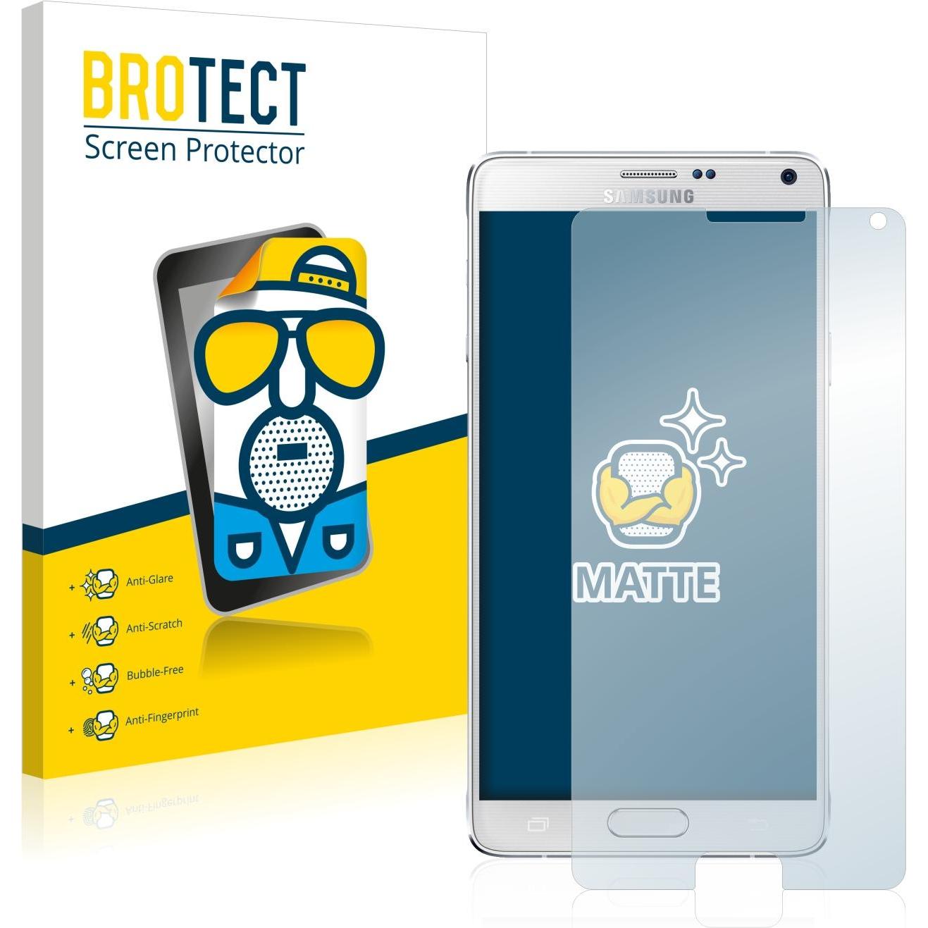 BROTECT Entspiegelungs-Schutzfolie Displayschutz Matt (2 Stück, Samsung Galaxy Note 4), Smartphone Schutzfolie, Grau