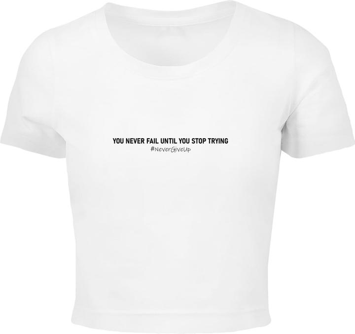 Produktbild Merchcode Ladies Never Give Up Cropped Tee - 191025 (L)