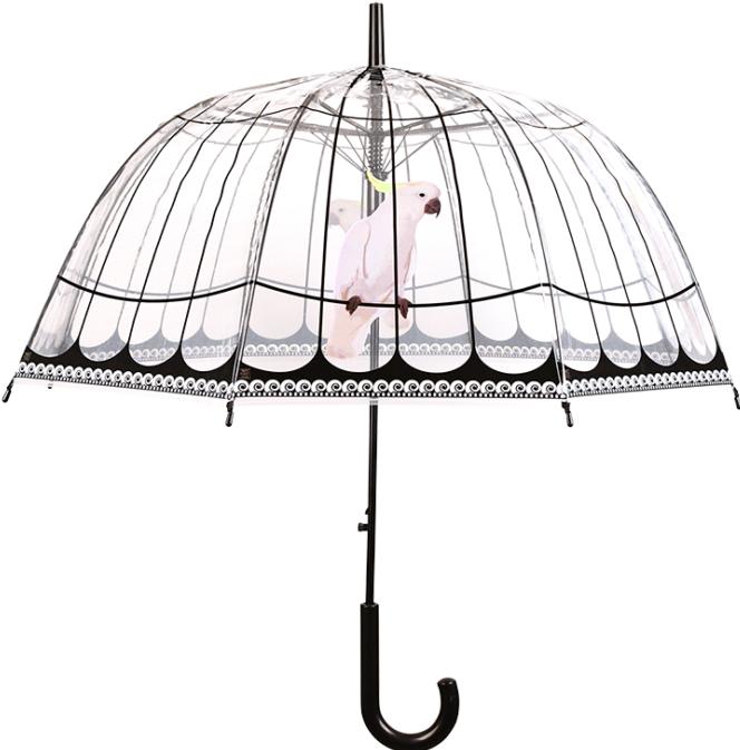 Produktbild Esschert Design Schirm Vogelkäfig Rosa/Schwarz/Transparent